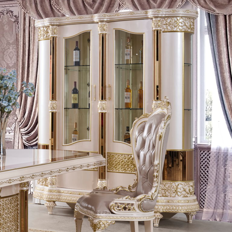 HD-9022 - China Cabinet - Pearl / Gold
