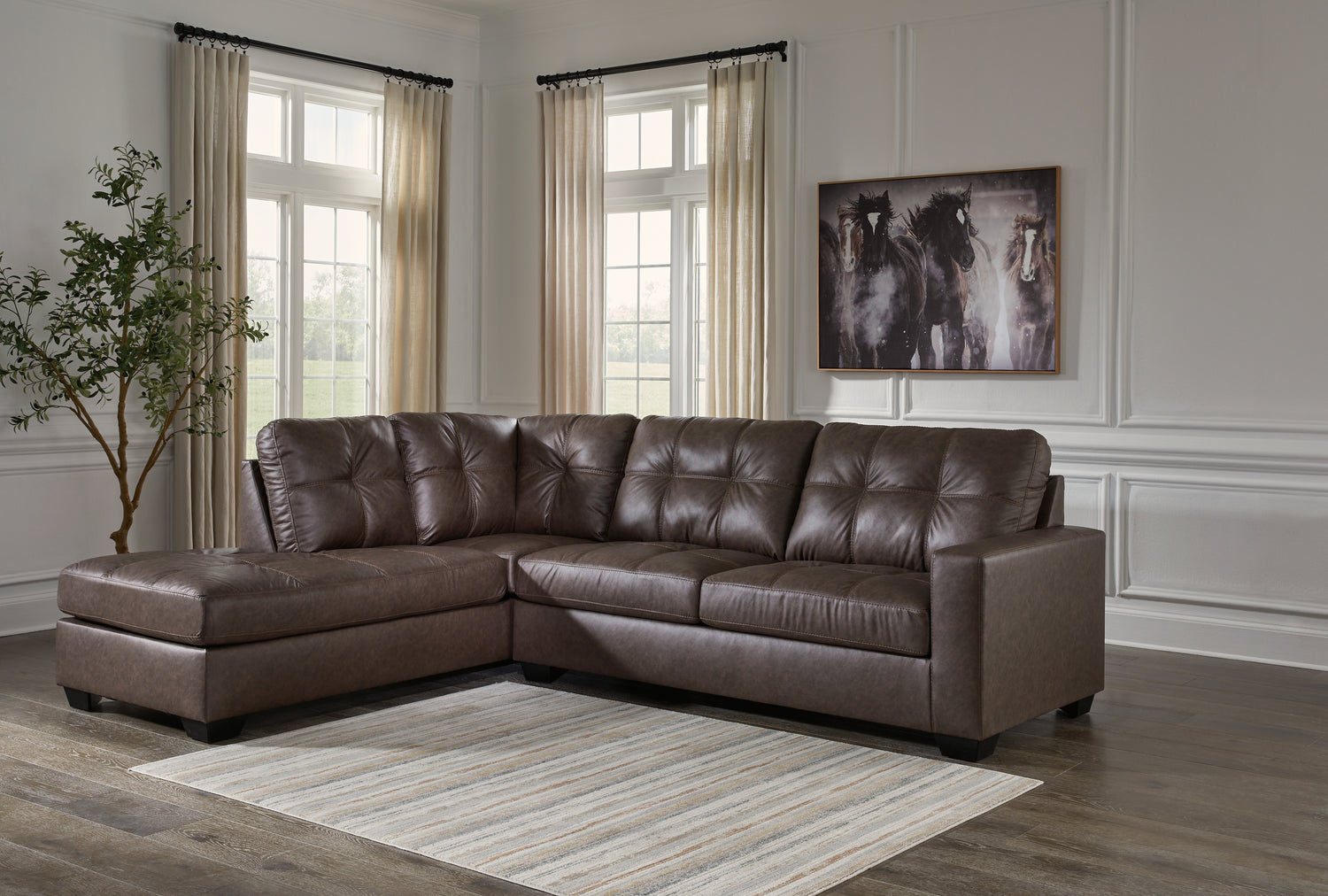 Furniture City Houma - Ashley Furniture - Barlin Mills 2-Piece Sectional with Chaise - RAF 2-Piece Sectional with Chaise / Umber - 17003S1