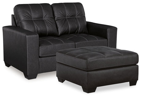 Furniture City Houma - Ashley Furniture - Barlin Mills Loveseat and Oversized Ottoman - Loveseat and Oversized Ottoman - 17004U3