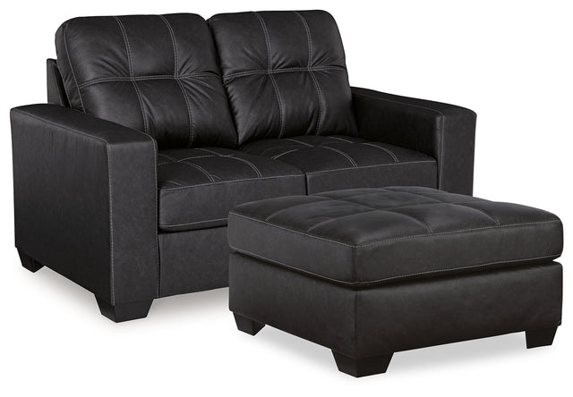 Furniture City Houma - Ashley Furniture - Barlin Mills Loveseat and Oversized Ottoman - Loveseat and Oversized Ottoman - 17004U3