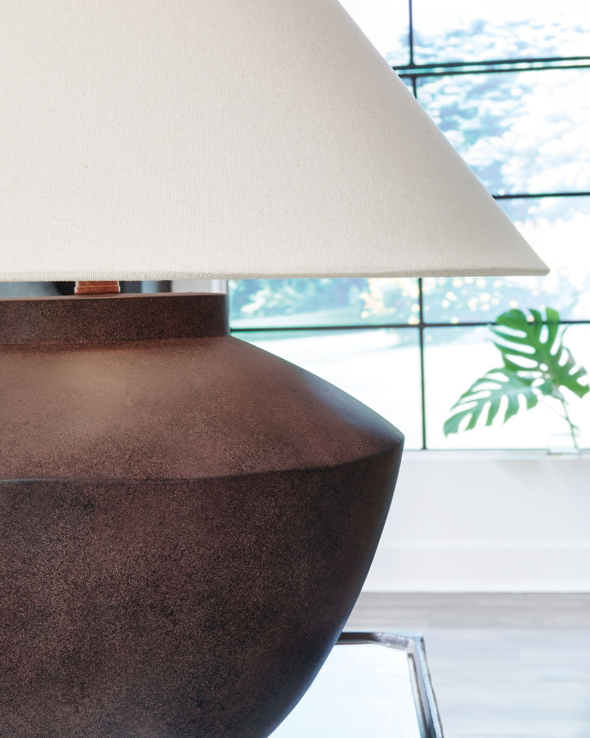 Honsworth - Poly Table Lamp - Antique Brown