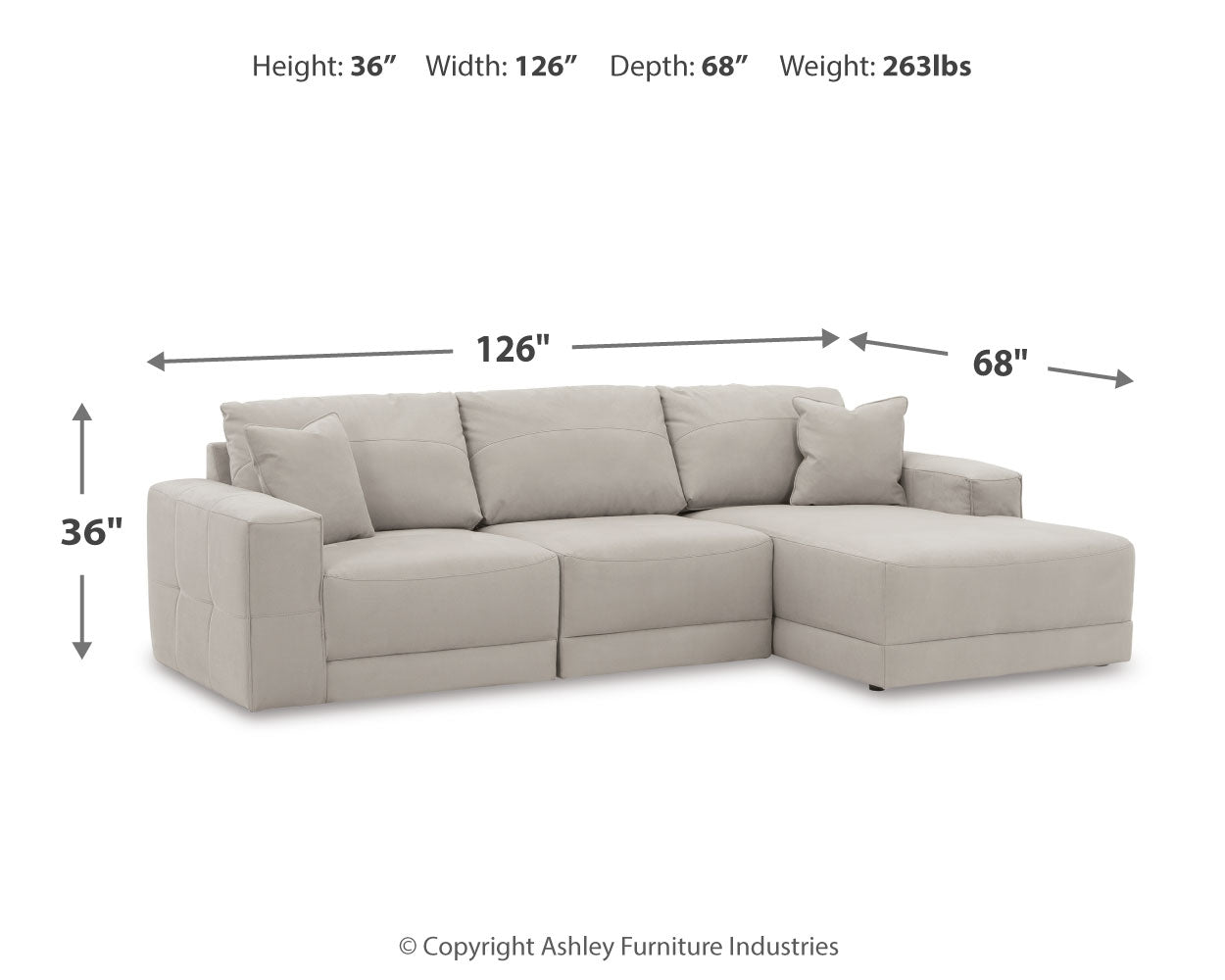 Next-Gen Gaucho 3-Piece Sectional Sofa with Chaise