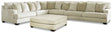 Furniture City Houma - Ashley Furniture - Rawcliffe 4-Piece Sectional with Ottoman - 4-Piece Sectional with Ottoman / Parchment - 19604U3