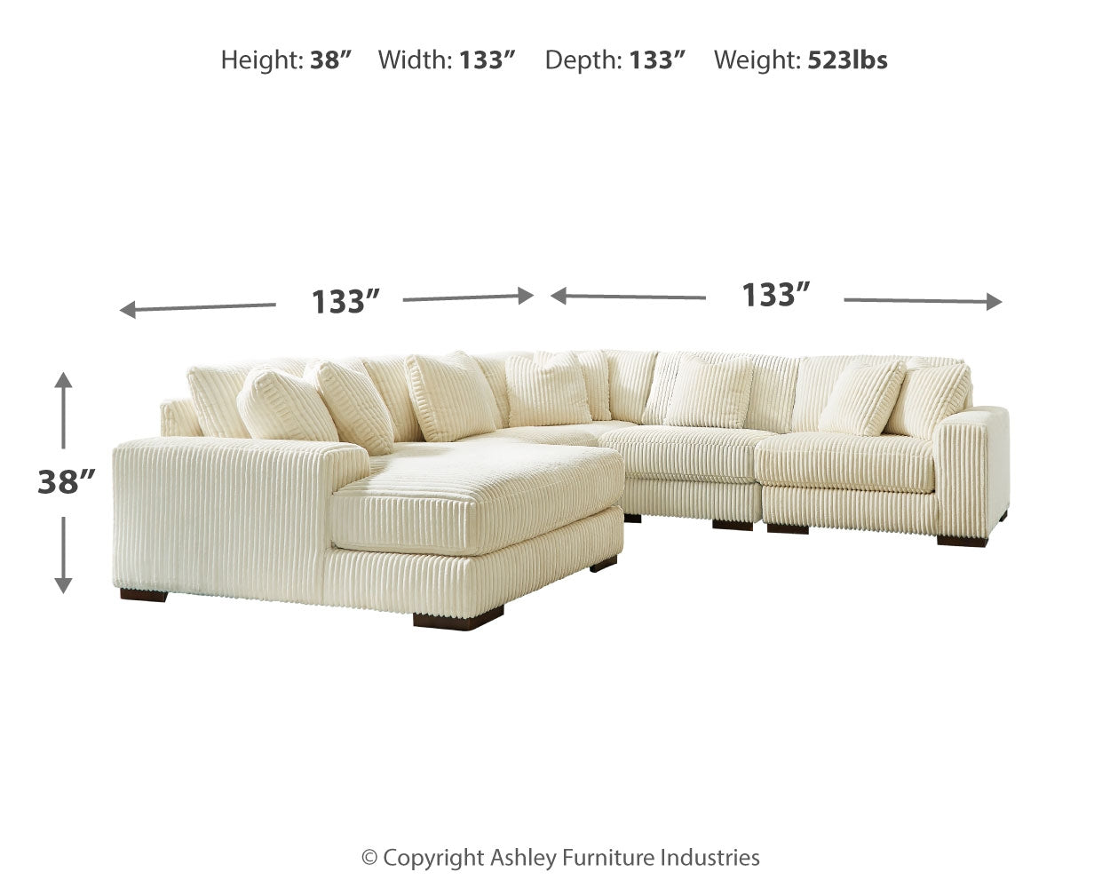 Lindyn 5-Piece Sectional with Chaise