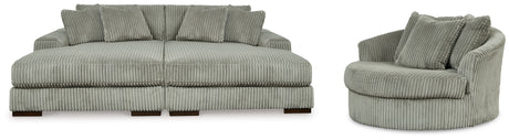 Furniture City Houma - Ashley Furniture - Lindyn Super Chaise with Oversized Swivel Chair - Super Chaise with Oversized Swivel Chair - 21105U5
