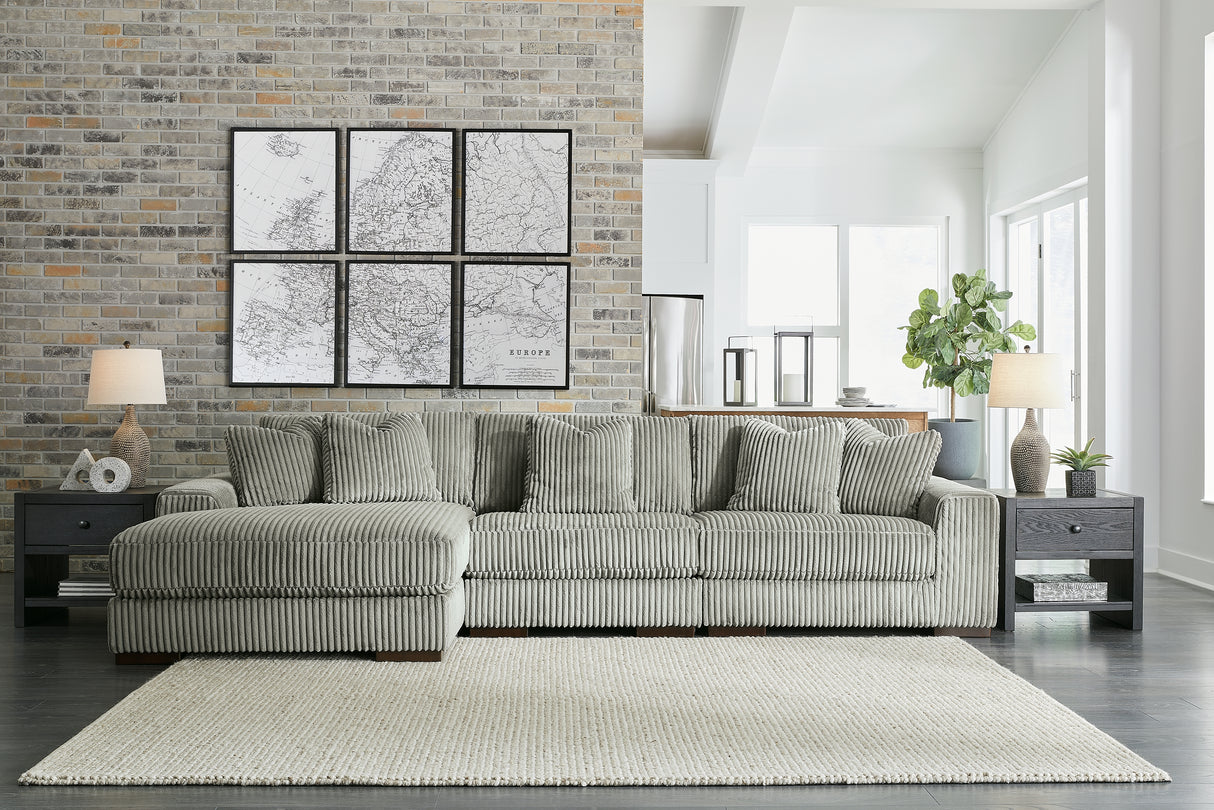 Furniture City Houma - Ashley Furniture - Lindyn 3-Piece Sectional with Chaise - RAF 3-Piece Sectional with Chaise / Fog - 21105S10