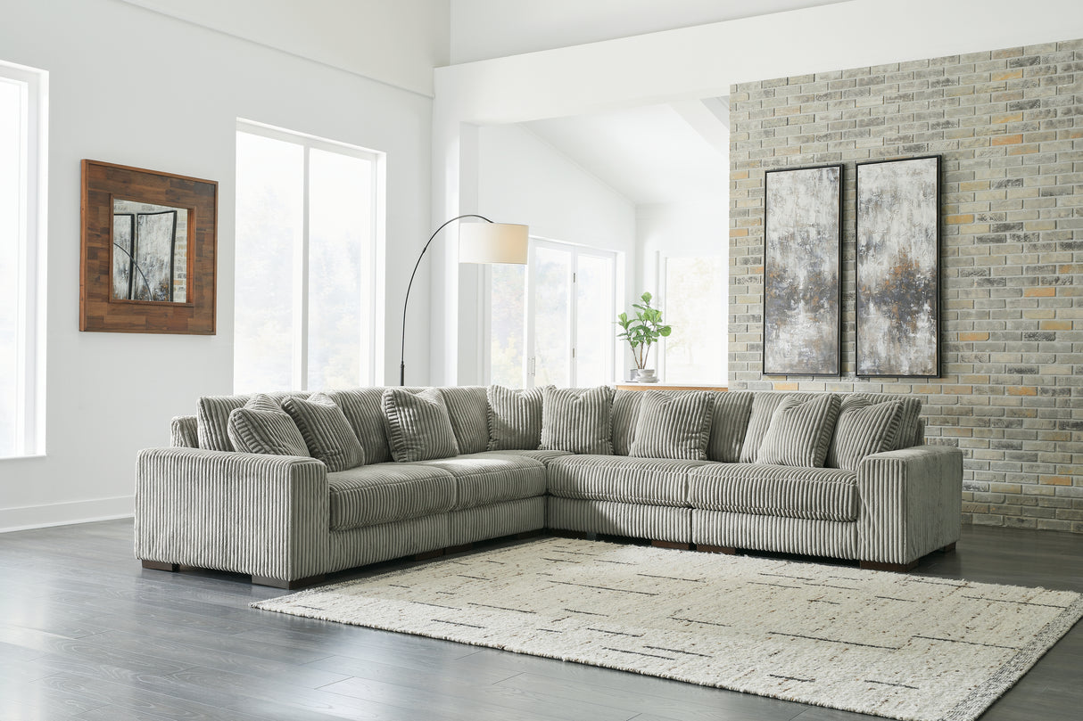Furniture City Houma - Ashley Furniture - Lindyn 5-Piece Sectional - RAF 5-Piece Sectional / Fog - 21105S5