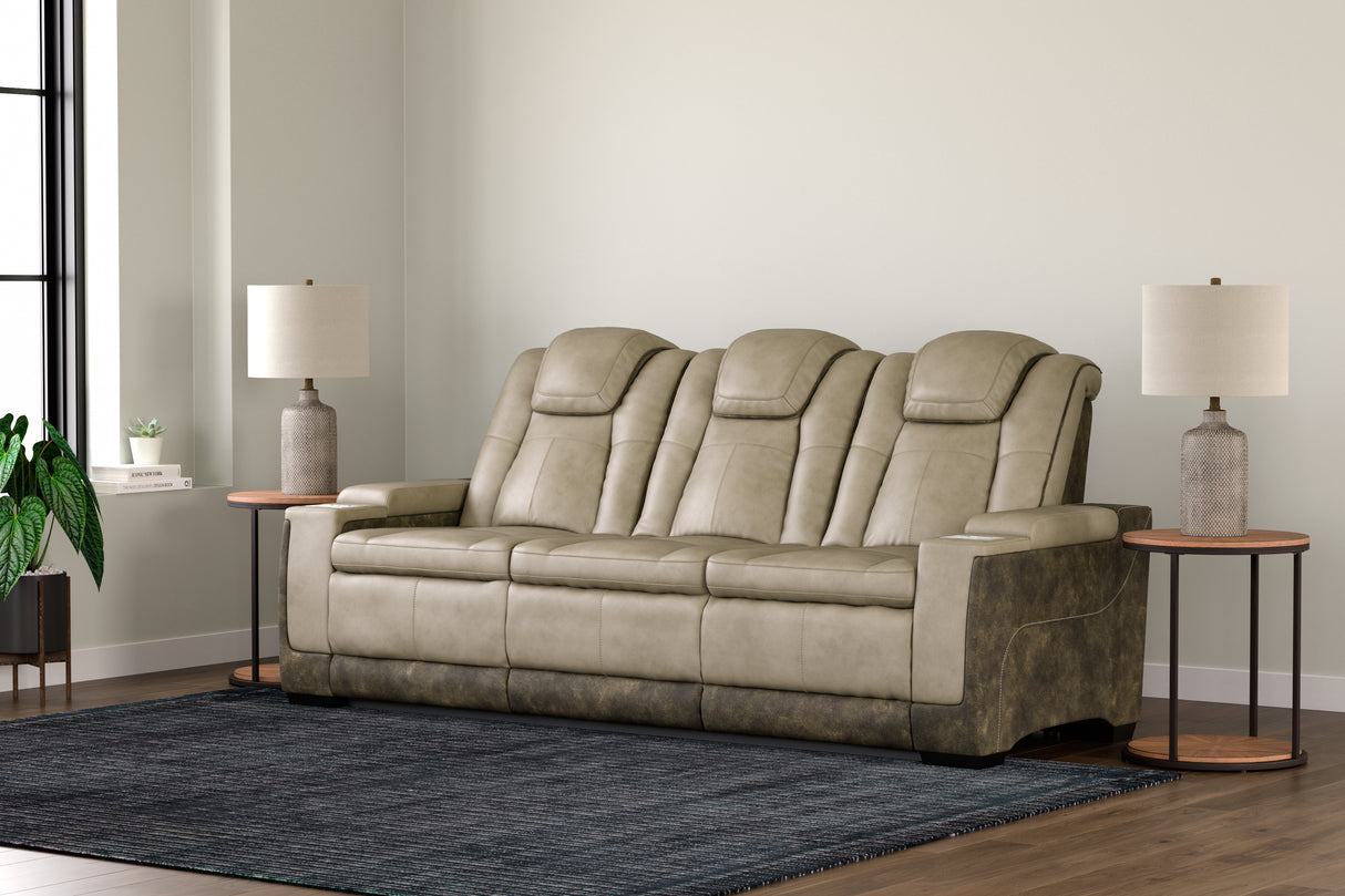 Furniture City Houma - Ashley Furniture - Next-Gen DuraPella Power Reclining Sofa - PWR REC Sofa with ADJ Headrest / Sand - 2200315
