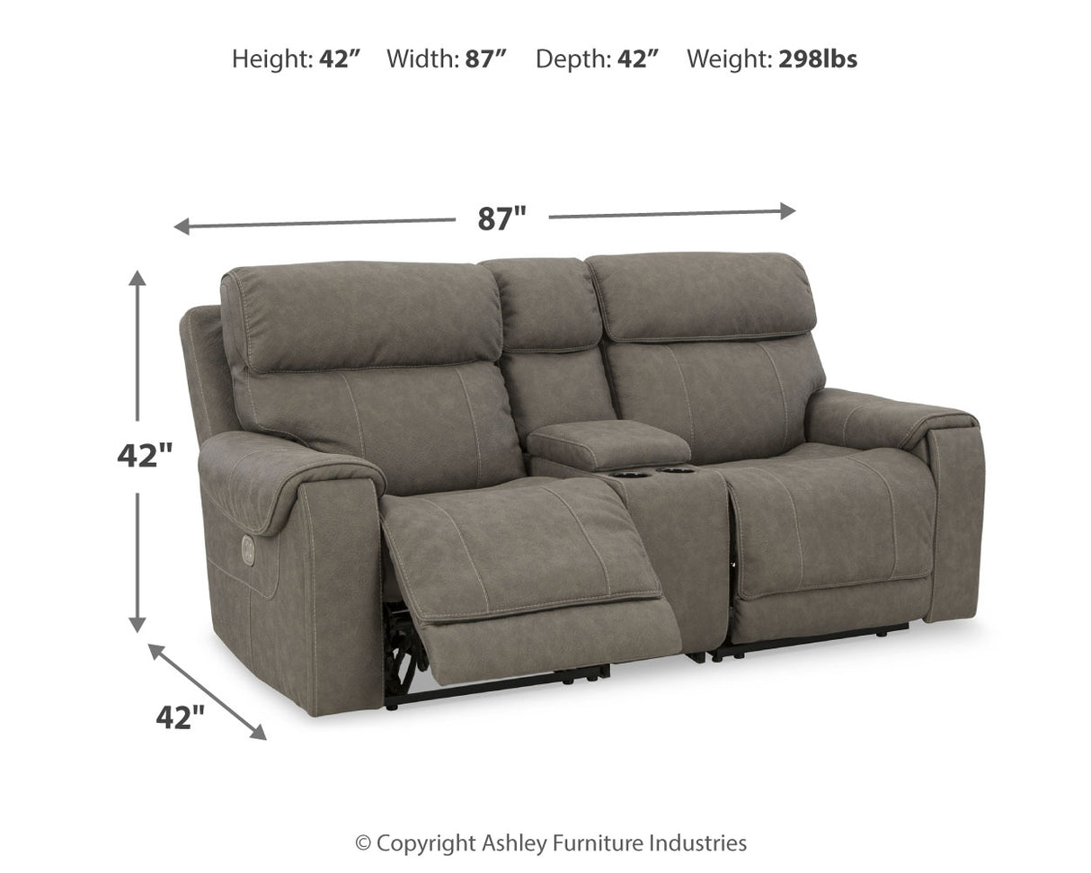 Starbot 3-Piece Power Reclining Sectional Loveseat with Console