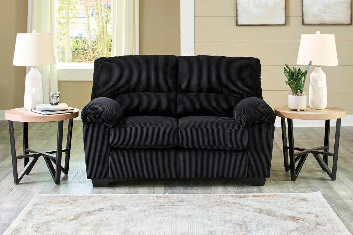 Furniture City Houma - Ashley Furniture - SimpleJoy Loveseat - Loveseat / Onyx - 2420435