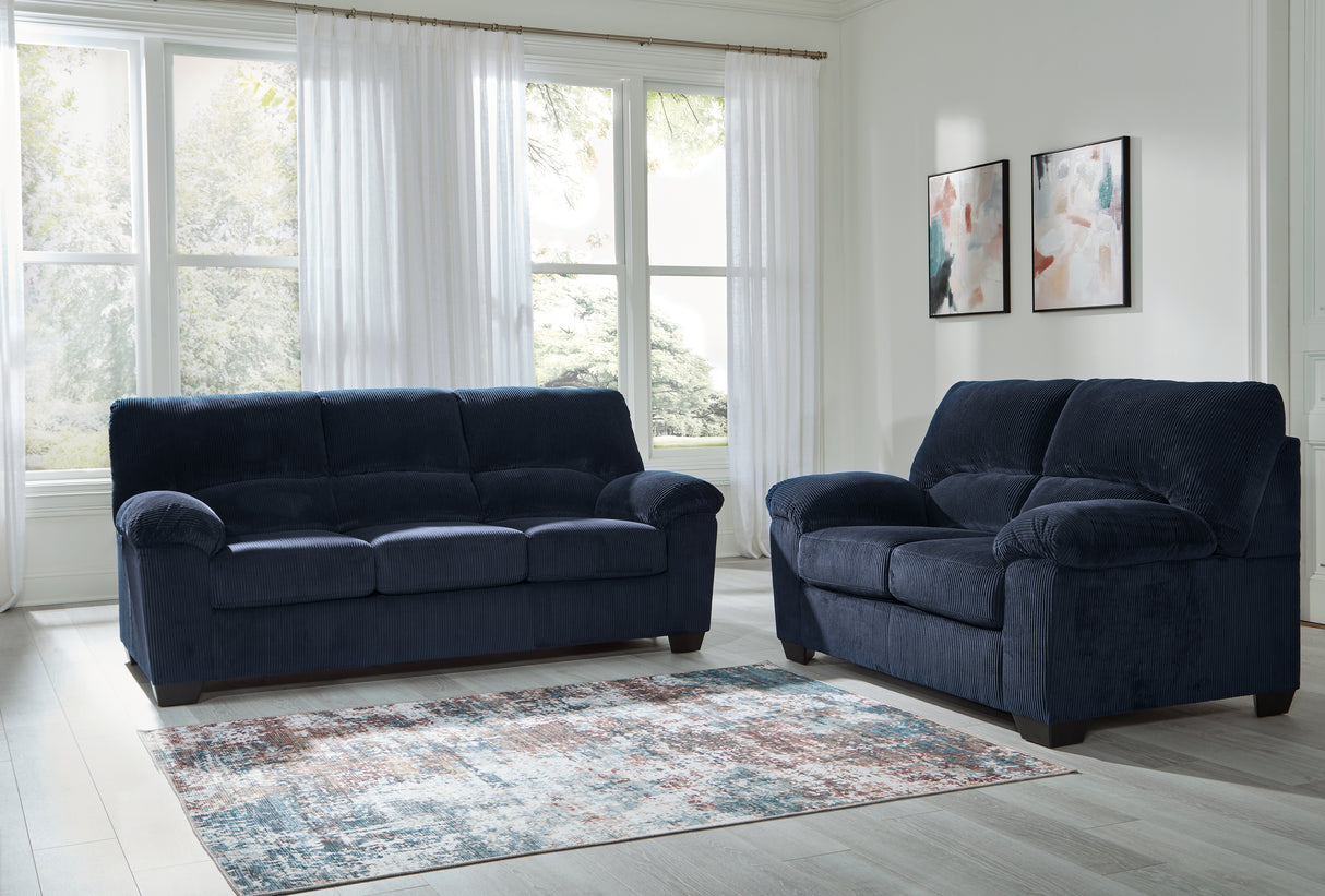 Furniture City Houma - Ashley Furniture - SimpleJoy Sofa and Loveseat - Sofa and Loveseat / Navy - 24205U1