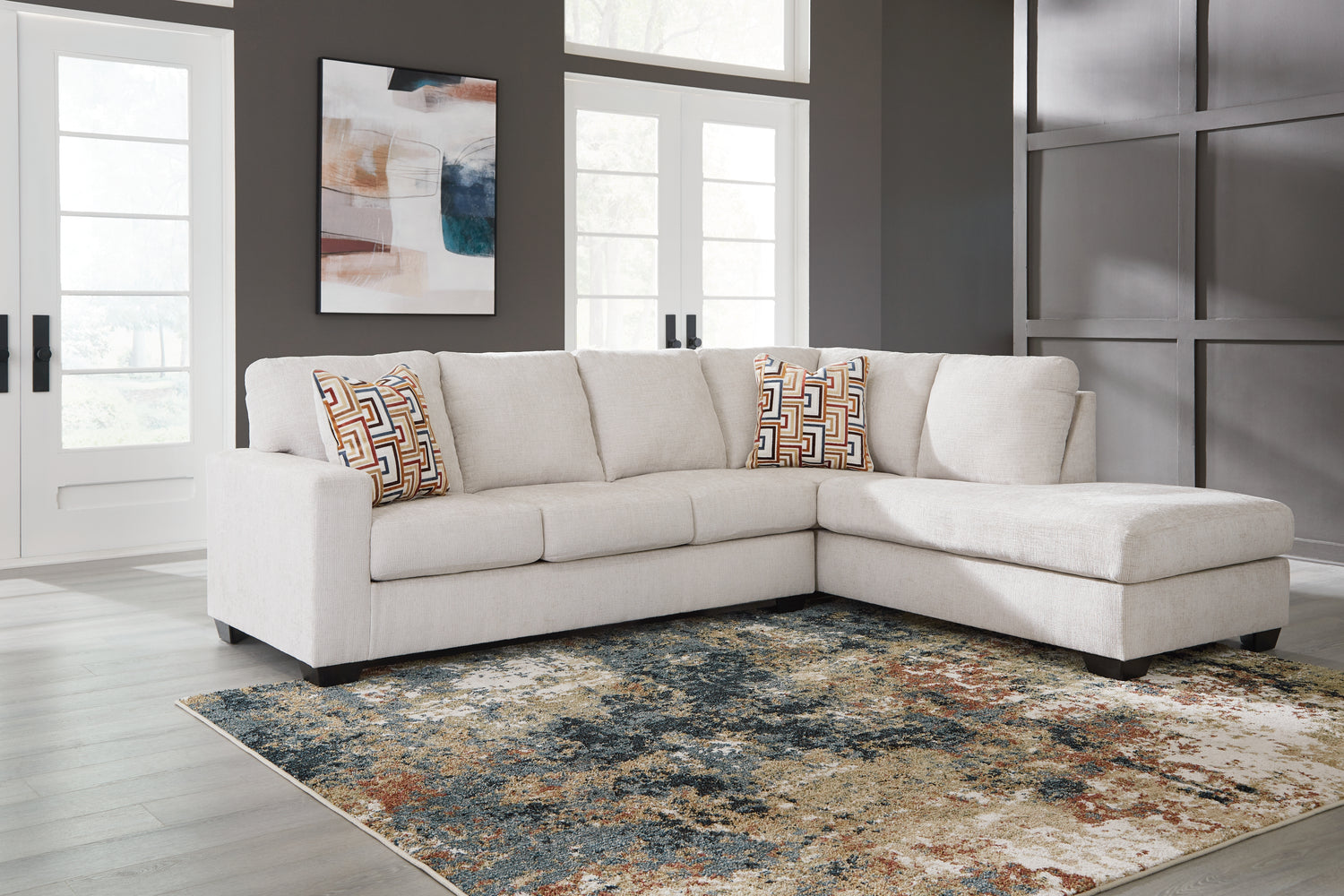 Furniture City Houma - Ashley Furniture - Aviemore 2-Piece Sectional with Chaise - LAF 2-Piece Sectional with Chaise / Stone - 24305S2
