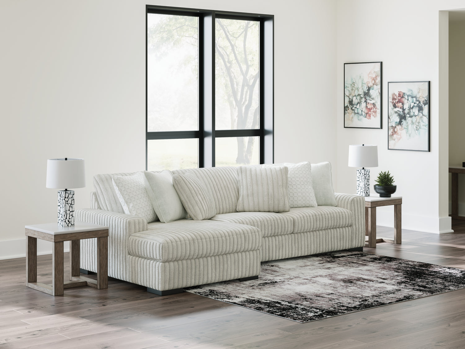 Furniture City Houma - Ashley Furniture - Stupendous 2-Piece Sectional with Chaise - RAF 2-Piece Sectional with Chaise / Alloy - 25903S6