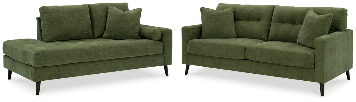 Furniture City Houma - Ashley Furniture - Bixler Sofa and Chaise - Sofa and Chaise / Olive - 26107U2