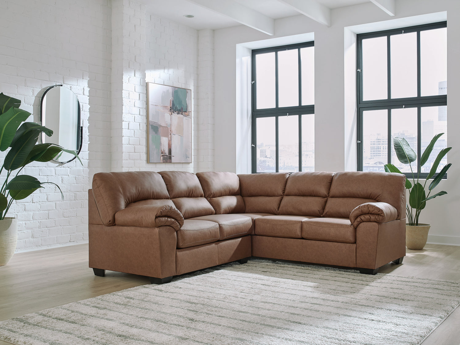 Furniture City Houma - Ashley Furniture - WillowBend 2-Piece Sectional - RAF 2-Piece Sectional / Caramel - PC27704S1