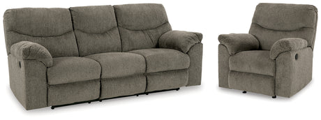Furniture City Houma - Ashley Furniture - Alphons Reclining Sofa and Recliner - Reclining Sofa and Recliner - 28201U3