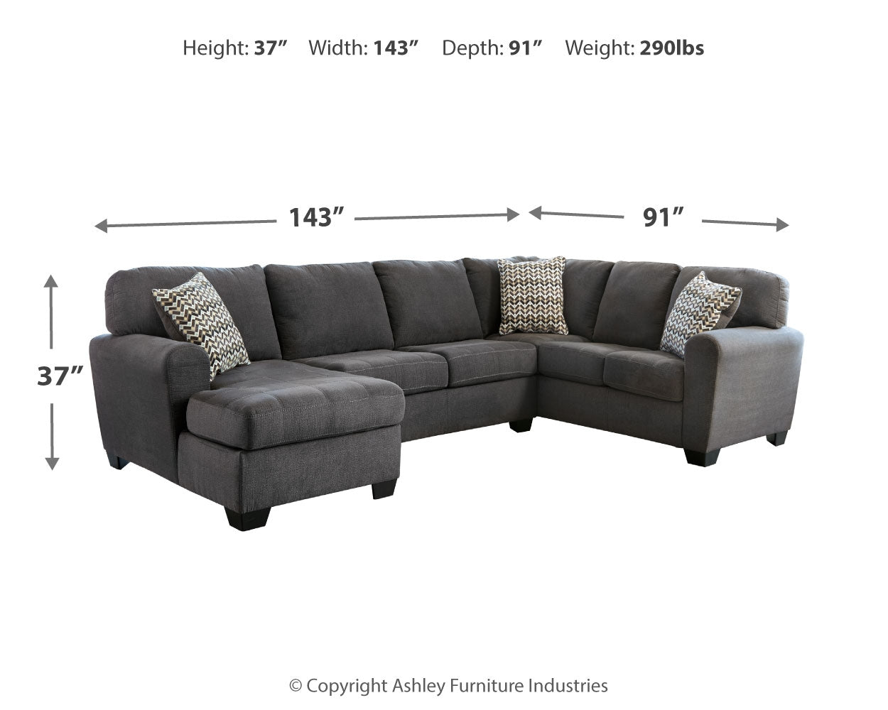 Ambee 3-Piece Sectional with Chaise