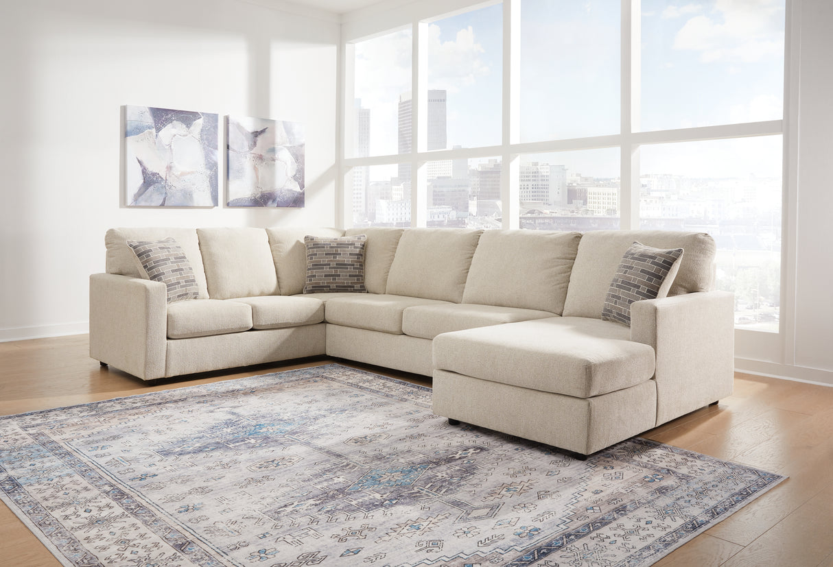Furniture City Houma - Ashley Furniture - Edenfield 3-Piece Sectional with Chaise - LAF 3-Piece Sectional with Chaise / Linen - 29004S2
