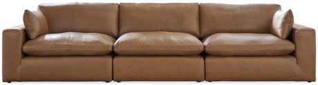 Furniture City Houma - Ashley Furniture - Emilia 3-Piece Sectional Sofa - RAF 3-Piece Sectional Sofa / Caramel - 30901S2