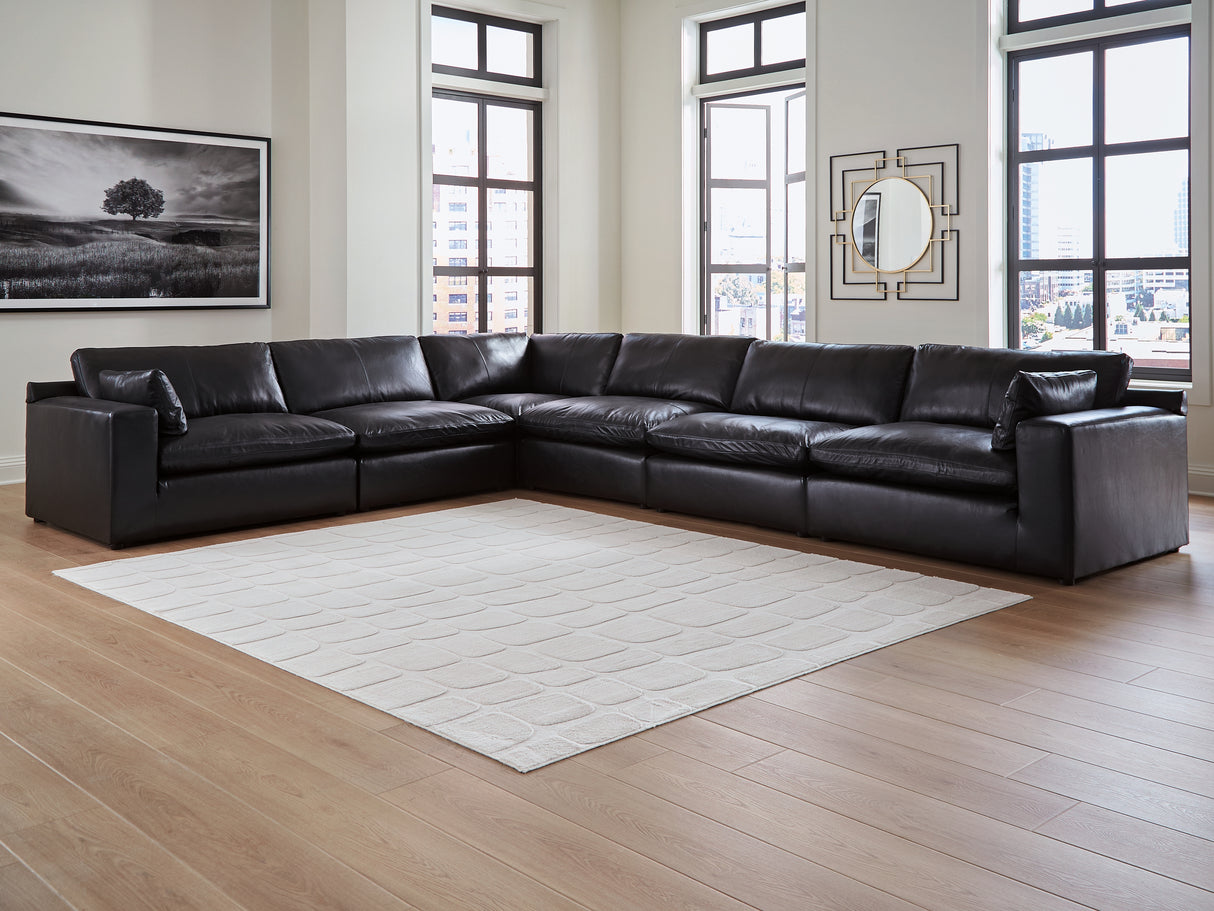 Furniture City Houma - Ashley Furniture - Emilia 6-Piece Sectional - RAF 6-Piece Sectional / Black - 30902S5