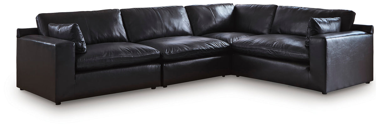 Furniture City Houma - Ashley Furniture - Emilia 4-Piece Sectional - RAF 4-Piece Sectional / Black - 30902S3