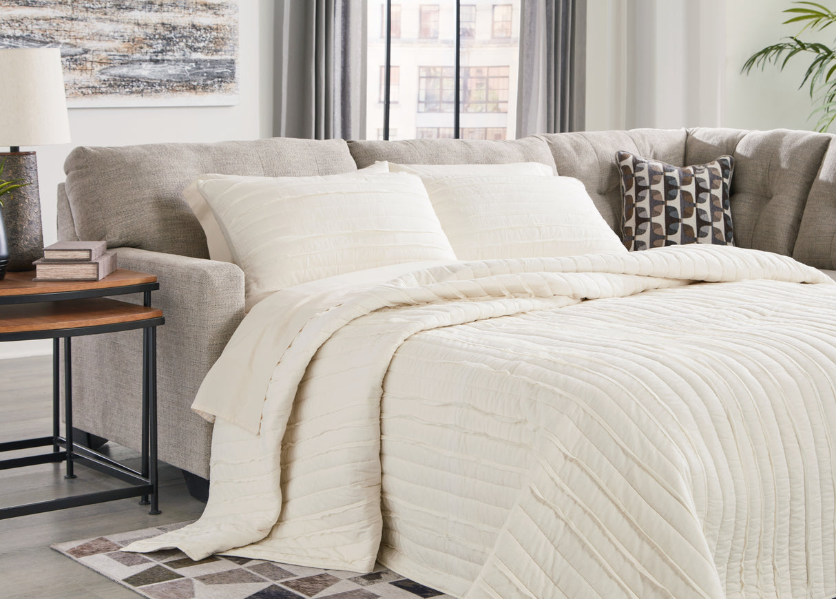 Furniture City Houma - Ashley Furniture - Mahoney 2-Piece Sleeper Sectional with Chaise - 2-Piece Sleeper Sectional with Chaise / Pebble - 31004S4