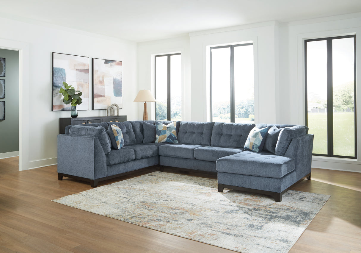Furniture City Houma - Ashley Furniture - Maxon Place 3-Piece Sectional with Chaise - 3-Piece Sectional with Chaise / Navy - 33003S2