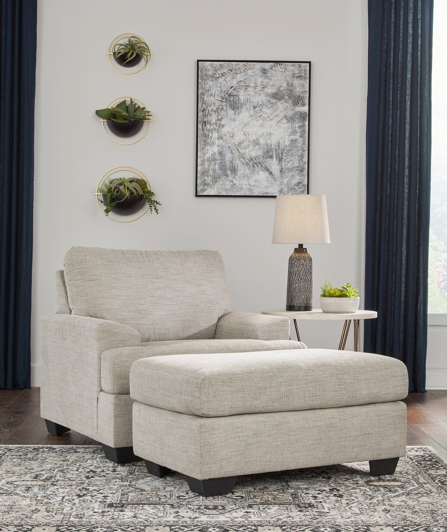 Furniture City Houma - Ashley Furniture - Vayda Chair and Ottoman - Chair and Ottoman - 33104U2