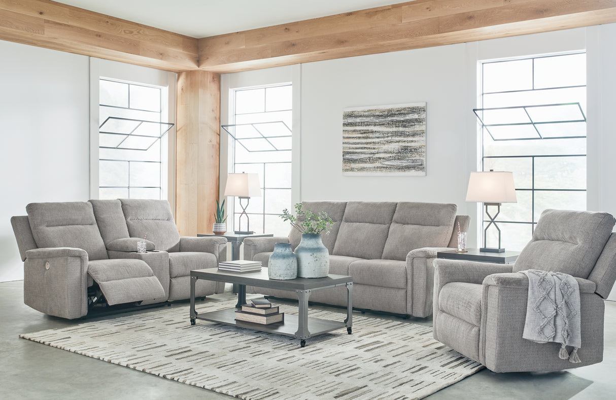 Furniture City Houma - Ashley Furniture - Barnsana Power Reclining Sofa, Loveseat and Recliner - Power Reclining Sofa, Loveseat and Recliner / Ash - 33201U2