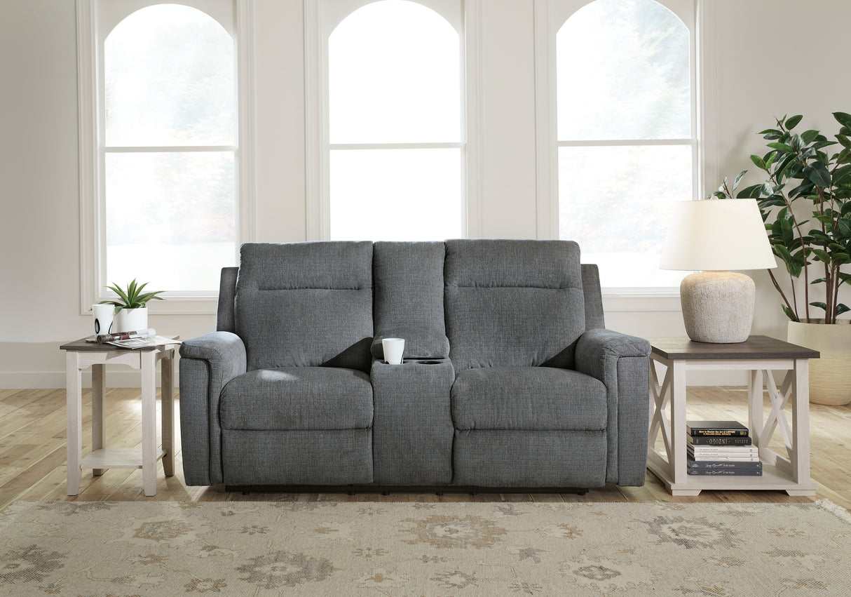 Furniture City Houma - Ashley Furniture - Barnsana Power Reclining Loveseat with Console - DBL REC PWR Loveseat w/Console - 3320296