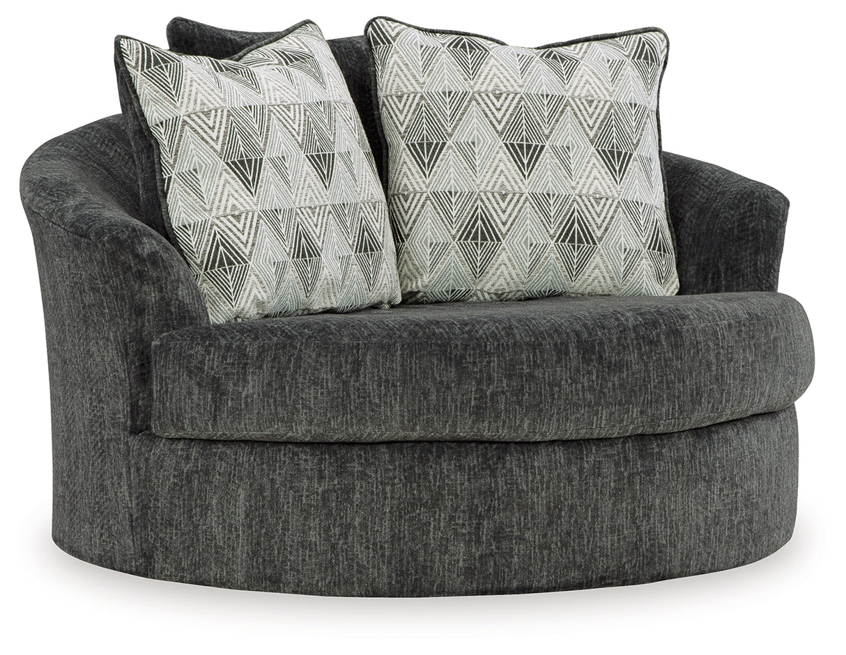 Biddeford 2-Piece Sectional and Oversized Swivel Accent Chair