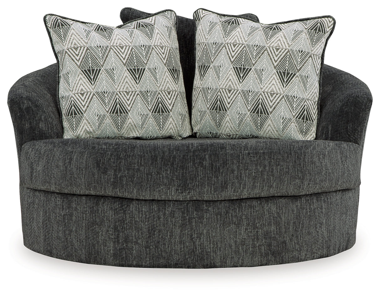 Biddeford 2-Piece Sectional and Oversized Swivel Accent Chair