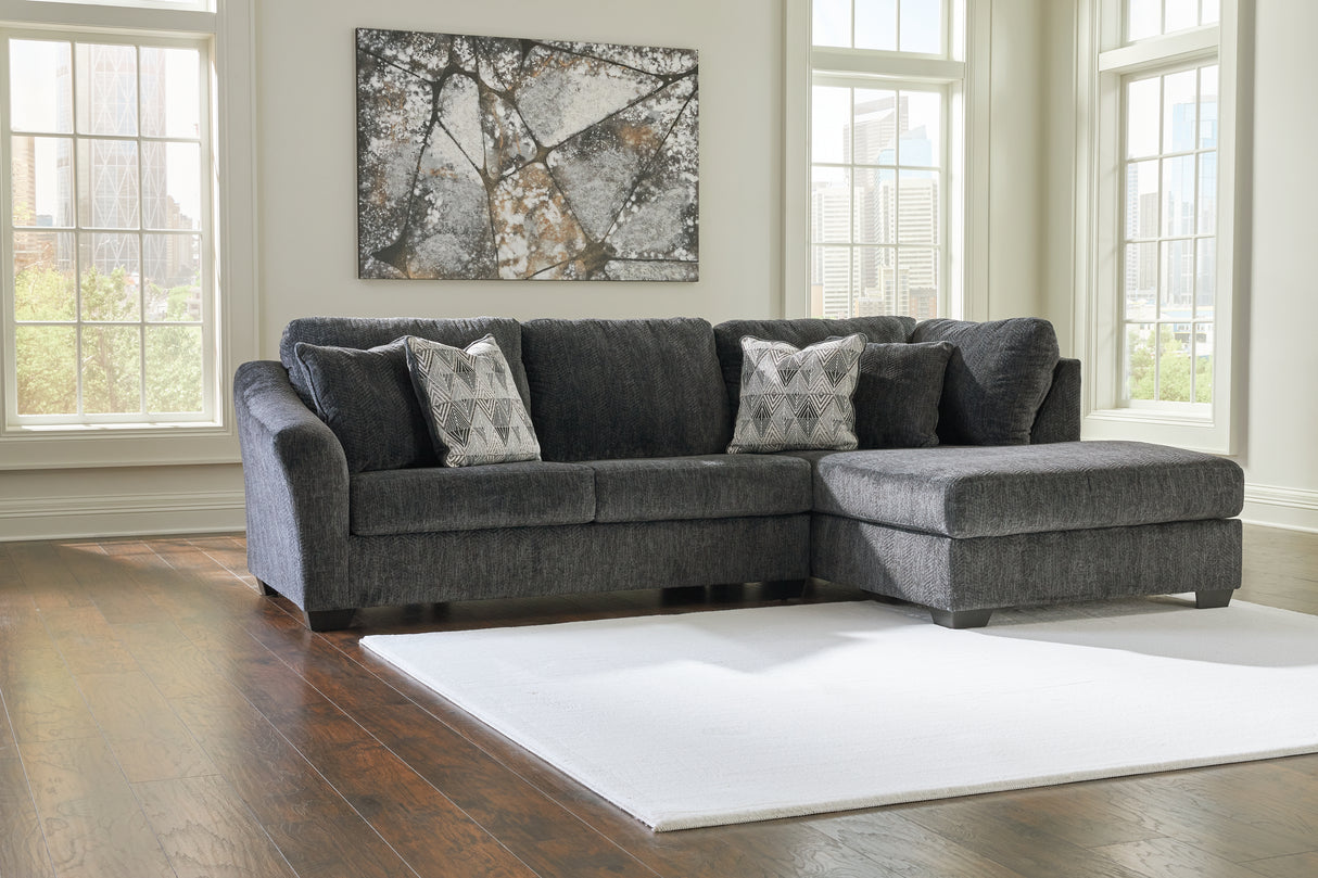 Furniture City Houma - Ashley Furniture - Biddeford 2-Piece Sectional with Chaise - LAF 2-Piece Sectional with Chaise / Shadow - 35504S2