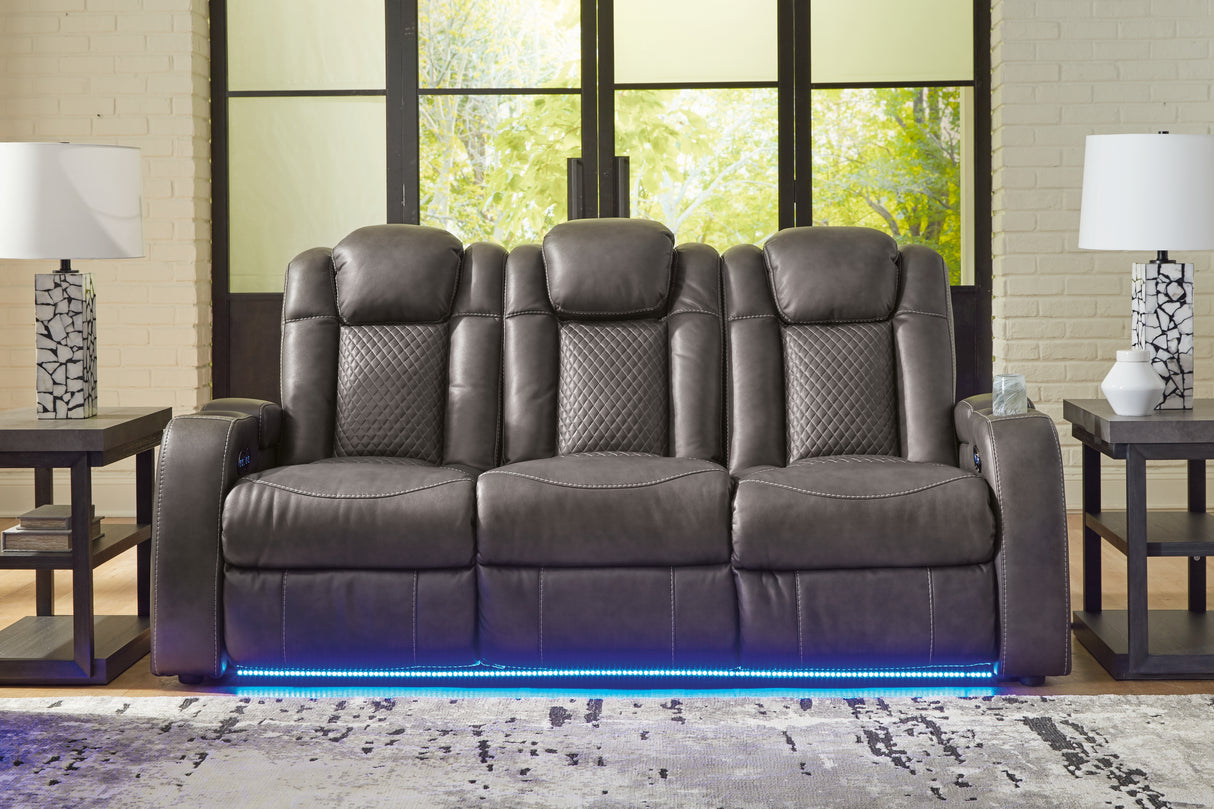 Furniture City Houma - Ashley Furniture - Fyne-Dyme Power Reclining Sofa - PWR REC Sofa with ADJ Headrest / Shadow - 3660215