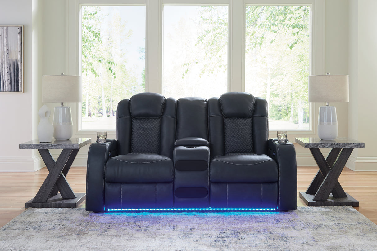Furniture City Houma - Ashley Furniture - Fyne-Dyme Power Reclining Loveseat with Console - PWR REC Loveseat/CON/ADJ HDRST - 3660318