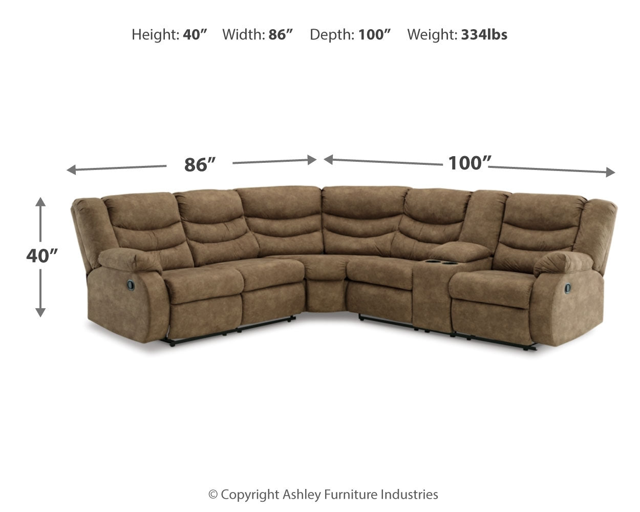 Partymate 2-Piece Reclining Sectional