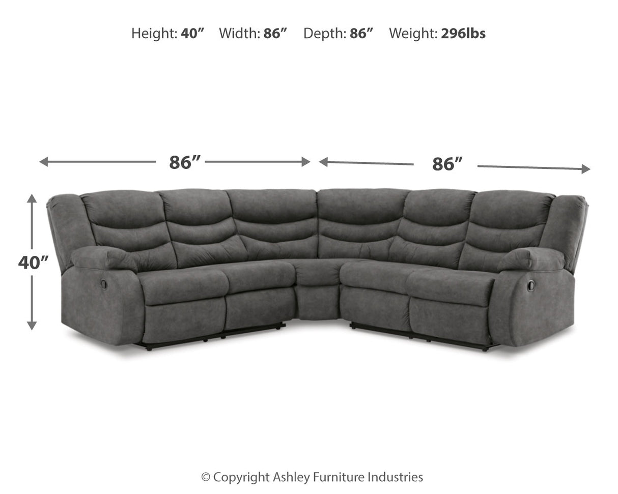 Partymate 2-Piece Reclining Sectional