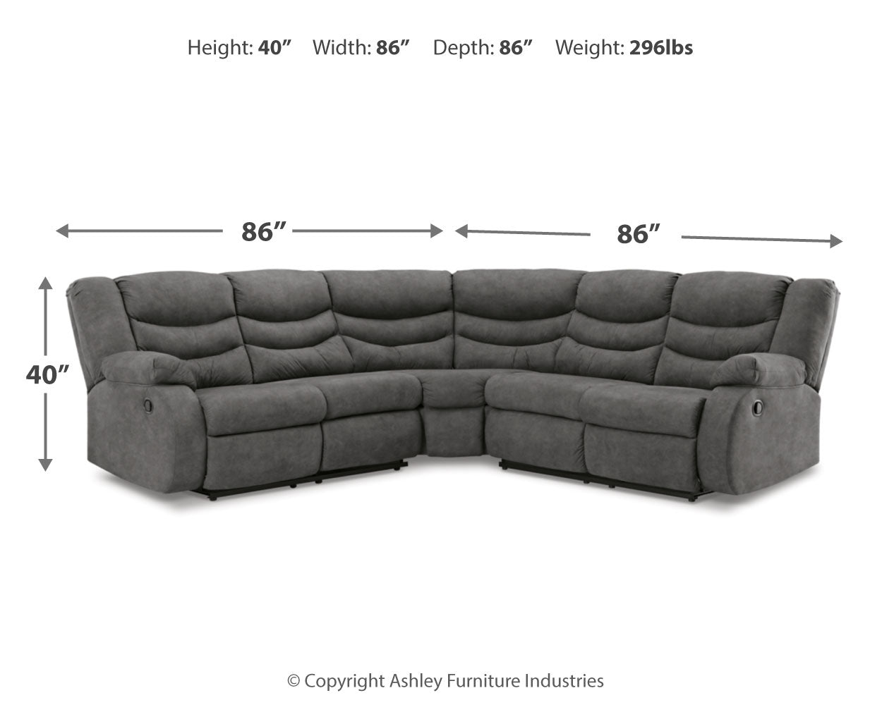 Partymate 2-Piece Reclining Sectional