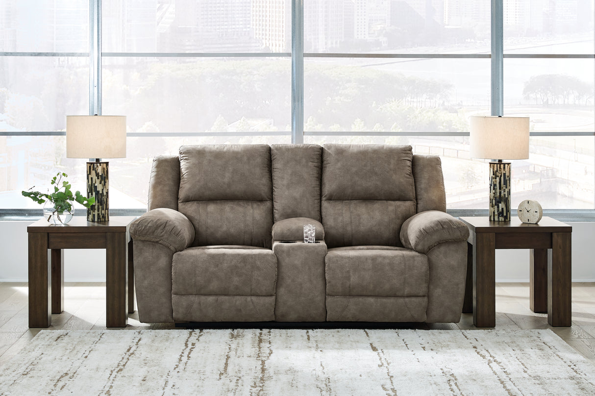 Furniture City Houma - Ashley Furniture - Laresview Reclining Loveseat with Console - DBL Rec Loveseat w/Console - 3720394