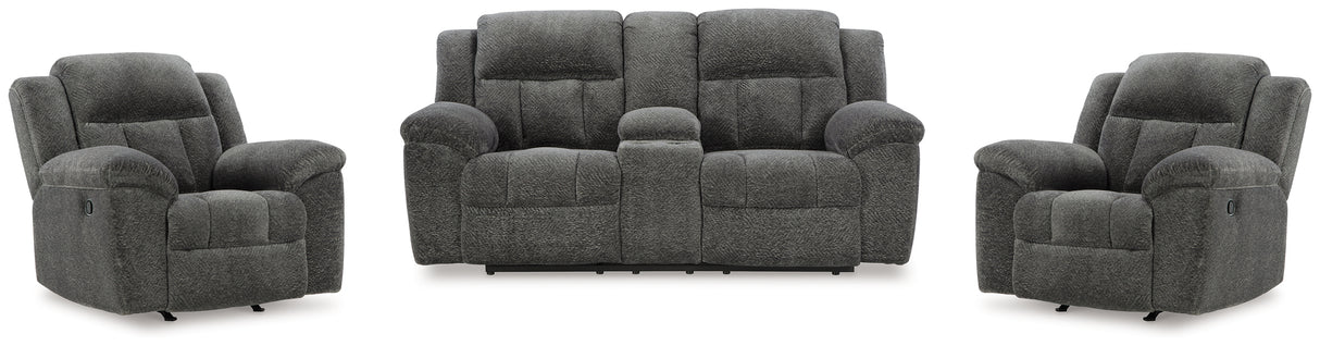 Furniture City Houma - Ashley Furniture - Frohn Reclining Loveseat with Console and 2 Recliners - Reclining Loveseat with Console and 2 Recliners - 37406U5