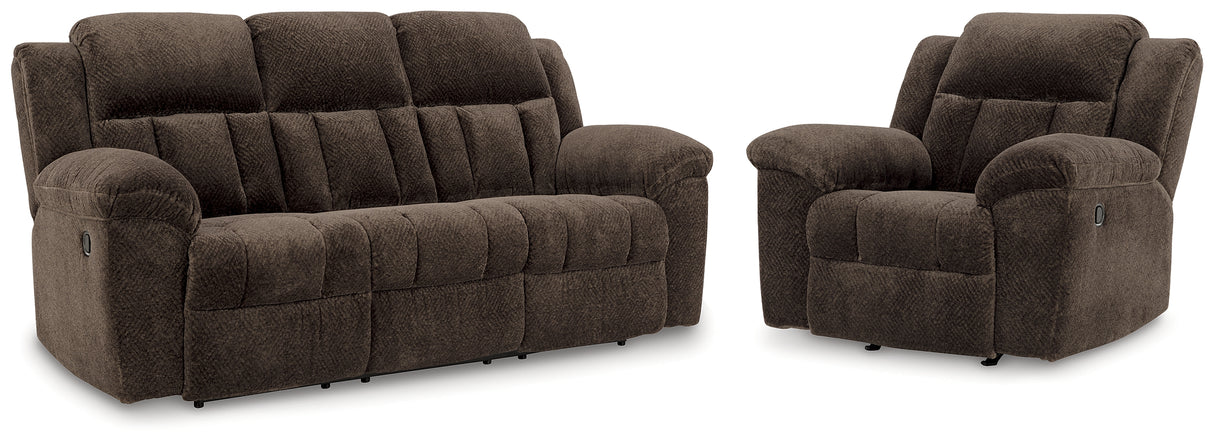 Furniture City Houma - Ashley Furniture - Frohn Reclining Sofa and Recliner - Reclining Sofa and Recliner / Chocolate - 37407U2