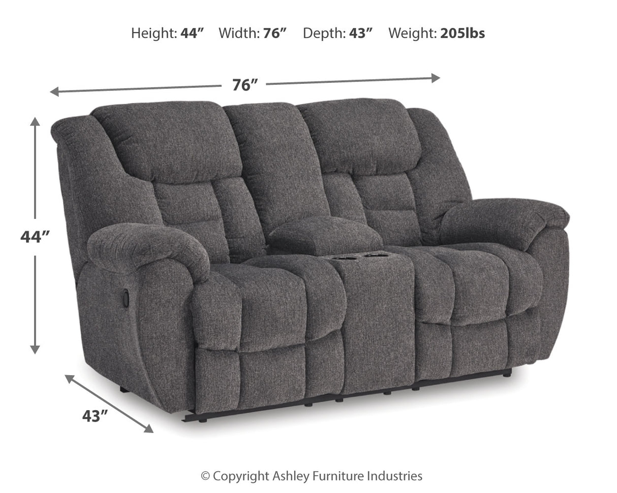 Foreside Reclining Loveseat with Console