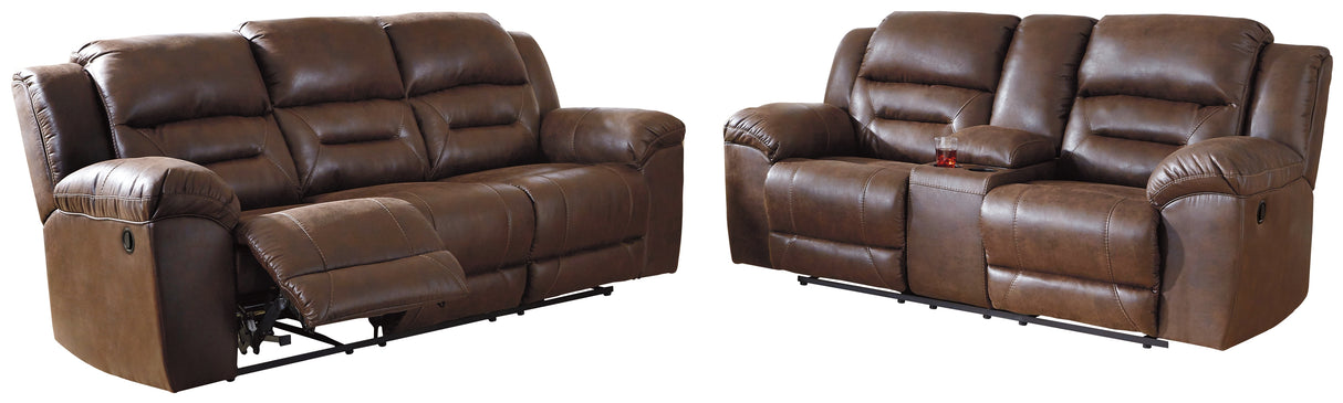 Furniture City Houma - Ashley Furniture - Stoneland Reclining Sofa and Loveseat - Reclining Sofa and Loveseat / Chocolate - 39904U1