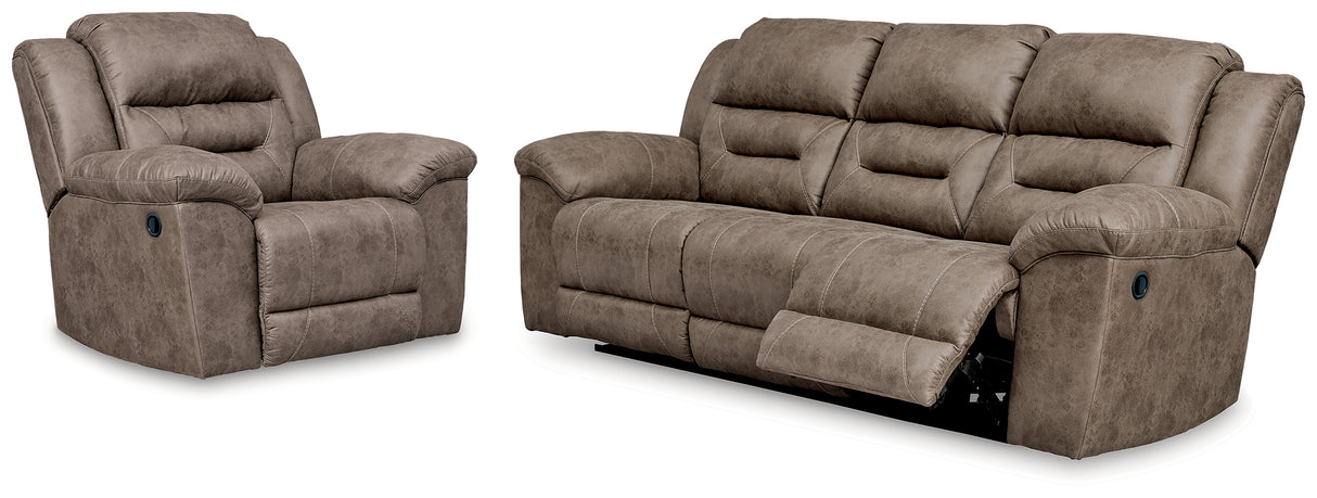 Furniture City Houma - Ashley Furniture - Stoneland Reclining Sofa and Recliner - Reclining Sofa and Recliner - 39905U9