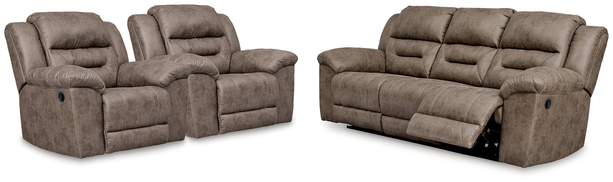 Furniture City Houma - Ashley Furniture - Stoneland Reclining Sofa and 2 Recliners - Reclining Sofa and 2 Recliners - 39905U8