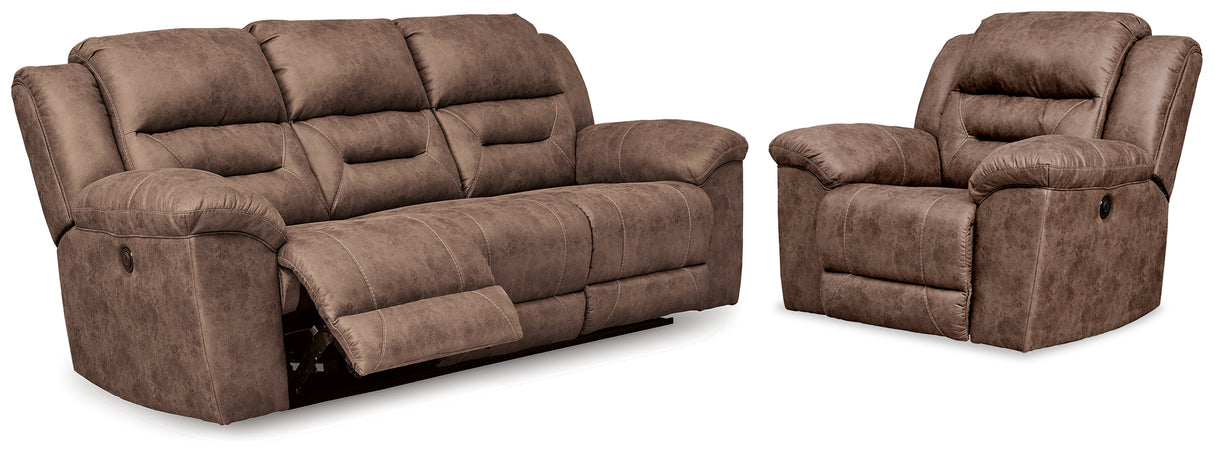 Furniture City Houma - Ashley Furniture - Stoneland Power Reclining Sofa and Power Recliner - Power Reclining Sofa and Power Recliner - 39905U10