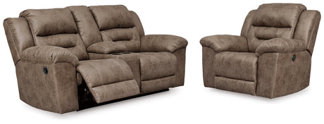 Furniture City Houma - Ashley Furniture - Stoneland Reclining Loveseat and Power Recliner - Reclining Loveseat and Power Recliner - 39905U2