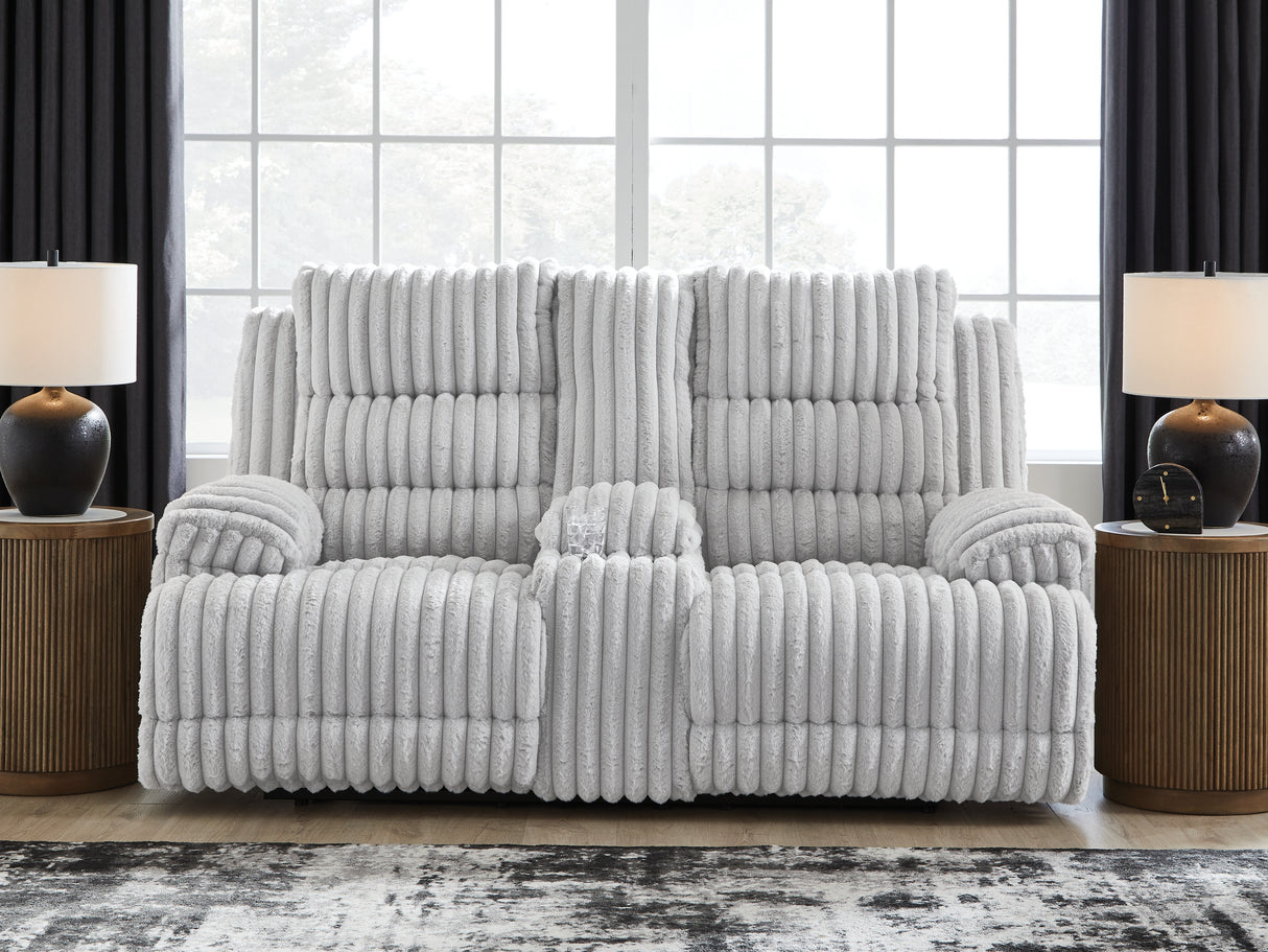 Furniture City Houma - Ashley Furniture - Rhines Falls Power Reclining Loveseat with Console - DBL REC PWR Loveseat w/Console - PC4280496
