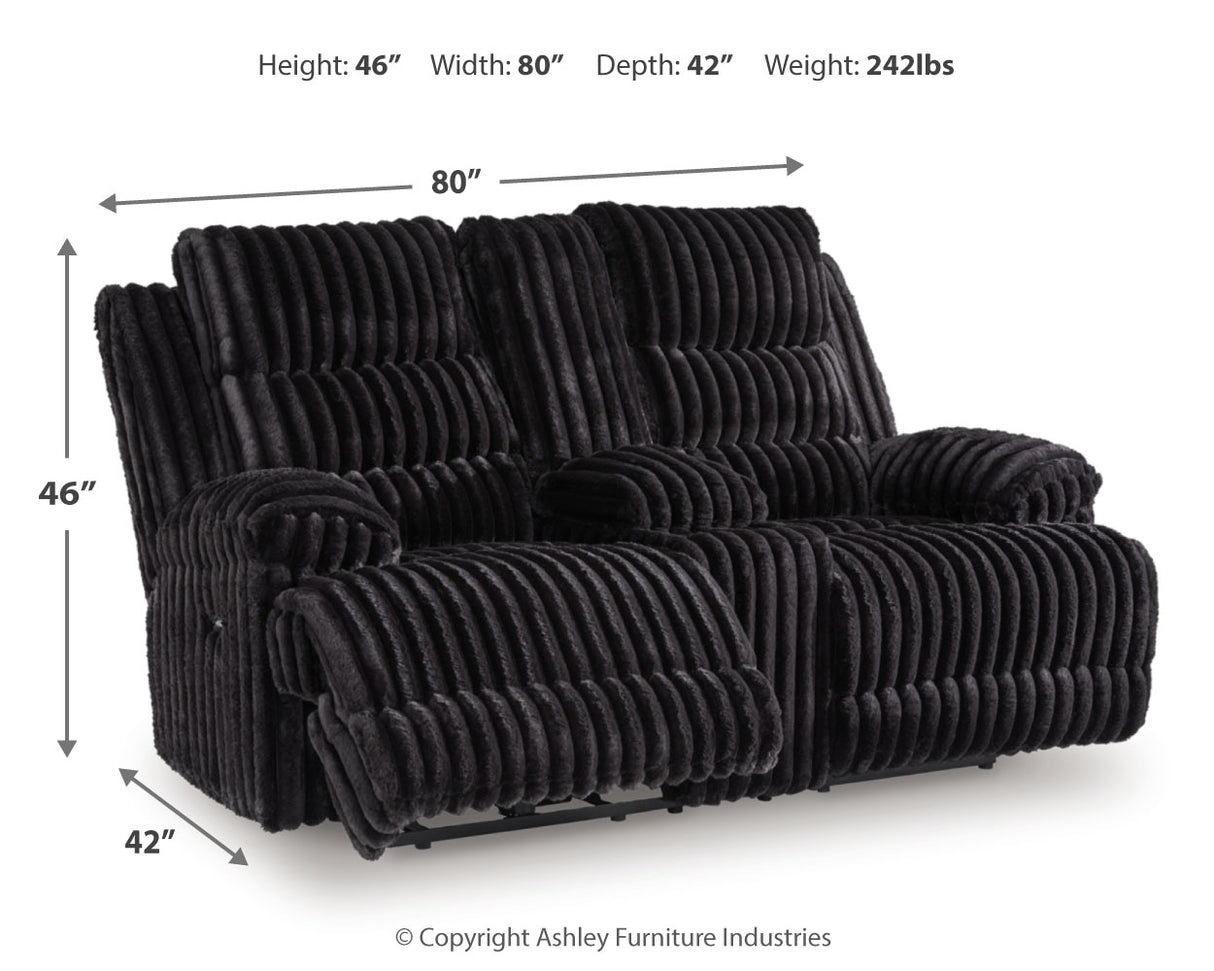 Rhine Falls Reclining Loveseat with Console