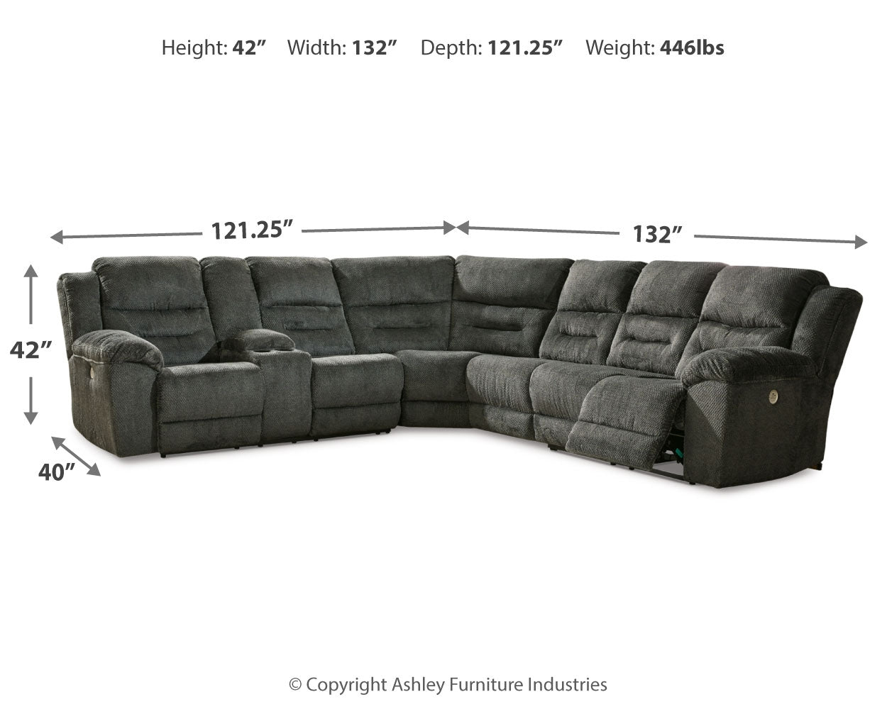 Nettington 4-Piece Power Reclining Sectional